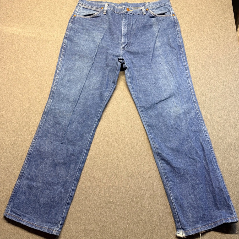 Wrangler 936PWD Cowboy Cut Slim Fit Blue Denim Jeans Mens 38x30